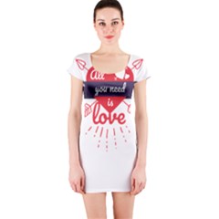All You Need Is Love Short Sleeve Bodycon Dress by DinzDas