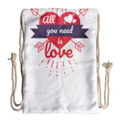 All You Need Is Love Drawstring Bag (large) by DinzDas
