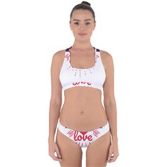 All You Need Is Love Cross Back Hipster Bikini Set by DinzDas