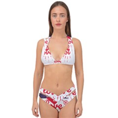 All You Need Is Love Double Strap Halter Bikini Set by DinzDas