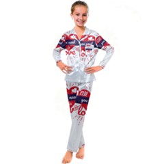 All You Need Is Love Kid s Satin Long Sleeve Pajamas Set by DinzDas