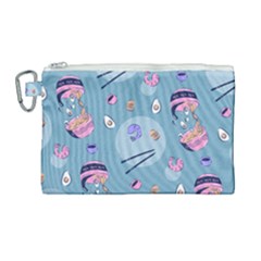 Japanese Ramen Sushi Noodles Rice Bowl Food Pattern 2 Canvas Cosmetic Bag (large) by DinzDas