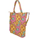 Fast Food Pizza And Donut Pattern Shoulder Tote Bag View2