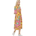Fast Food Pizza And Donut Pattern Double Cuff Midi Dress View3