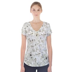 Geometric Abstract Sufrace Print Short Sleeve Front Detail Top by dflcprintsclothing