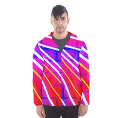 Pop Art Neon Lights Men s Hooded Windbreaker by essentialimage365