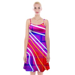 Pop Art Neon Lights Spaghetti Strap Velvet Dress by essentialimage365