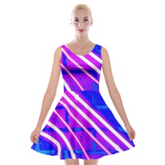 Pop Art Neon Wall Velvet Skater Dress by essentialimage365