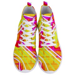 Pop Art Neon Wall Men s Lightweight High Top Sneakers by essentialimage365