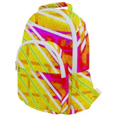 Pop Art Neon Wall Rounded Multi Pocket Backpack by essentialimage365