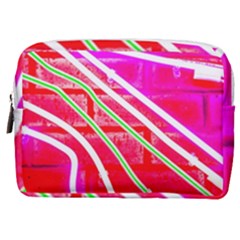 Pop Art Neon Wall Make Up Pouch (medium) by essentialimage365