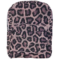 Realistic Leopard Fur Pattern, Brown, Black Spots Full Print Backpack by Casemiro