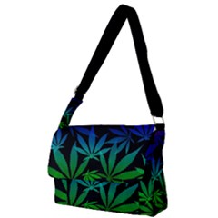 Weed Rainbow, Ganja Leafs Pattern In Colors, 420 Marihujana Theme Full Print Messenger Bag (l) by Casemiro