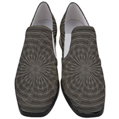 Abstract Spirals, Spiral Abstraction, Gray Color, Graphite Women Slip On Heel Loafers by Casemiro