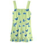 Blue butterflies at lemon yellow, nature themed pattern Kids  Layered Skirt Swimsuit