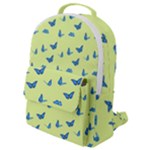 Blue butterflies at lemon yellow, nature themed pattern Flap Pocket Backpack (Small)