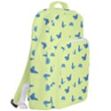 Blue butterflies at lemon yellow, nature themed pattern Double Compartment Backpack View2