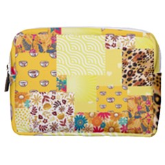 Yellow Floral Aesthetic Make Up Pouch (medium) by designsbymallika