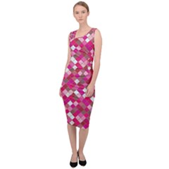 Pink Tiles Sleeveless Pencil Dress by designsbymallika