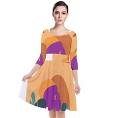Girl Power Quarter Sleeve Waist Band Dress by designsbymallika