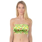 Vector Fruits pattern, pastel colors, yellow background Bandeau Top
