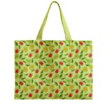 Vector Fruits pattern, pastel colors, yellow background Zipper Mini Tote Bag