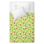 Vector Fruits pattern, pastel colors, yellow background Duvet Cover Double Side (Single Size)