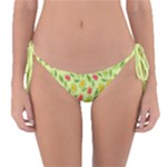 Vector Fruits pattern, pastel colors, yellow background Reversible Bikini Bottom