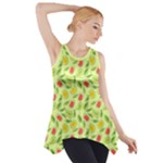 Vector Fruits pattern, pastel colors, yellow background Side Drop Tank Tunic