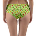 Vector Fruits pattern, pastel colors, yellow background Reversible Mid-Waist Bikini Bottoms View4