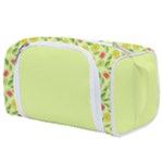 Vector Fruits pattern, pastel colors, yellow background Toiletries Pouch