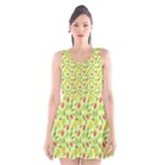 Vector Fruits pattern, pastel colors, yellow background Scoop Neck Skater Dress