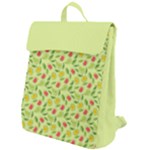 Vector Fruits pattern, pastel colors, yellow background Flap Top Backpack