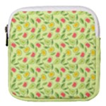 Vector Fruits pattern, pastel colors, yellow background Mini Square Pouch