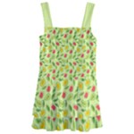 Vector Fruits pattern, pastel colors, yellow background Kids  Layered Skirt Swimsuit
