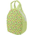 Vector Fruits pattern, pastel colors, yellow background Travel Backpacks