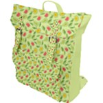 Vector Fruits pattern, pastel colors, yellow background Buckle Up Backpack