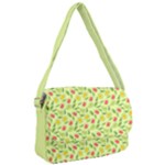 Vector Fruits pattern, pastel colors, yellow background Courier Bag