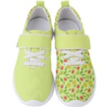 Vector Fruits pattern, pastel colors, yellow background Men s Velcro Strap Shoes
