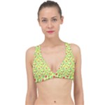 Vector Fruits pattern, pastel colors, yellow background Classic Banded Bikini Top