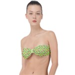 Vector Fruits pattern, pastel colors, yellow background Classic Bandeau Bikini Top 