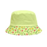 Vector Fruits pattern, pastel colors, yellow background Bucket Hat