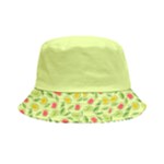 Vector Fruits pattern, pastel colors, yellow background Inside Out Bucket Hat