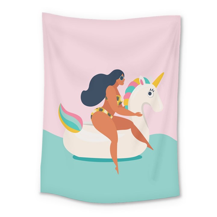 unicorn swimming Medium Tapestry