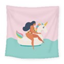 unicorn swimming Square Tapestry (Large) View1