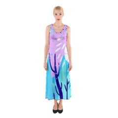 Aquatic Surface Patterns Sleeveless Maxi Dress by Designops73
