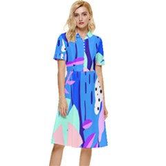 Aquatic Surface Patterns Button Top Knee Length Dress by Designops73