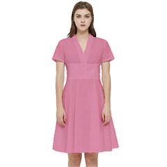 Aurora Pink Short Sleeve Waist Detail Dress by FabChoice