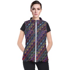 Dark Multicolored Mosaic Pattern Women s Puffer Vest by dflcprintsclothing