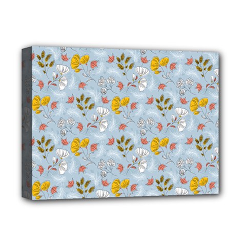 Blue Florals Deluxe Canvas 16  X 12  (stretched)  by designsbymallika
